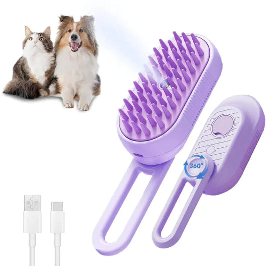 3-in-1 Cat Steam Brush for Shedding